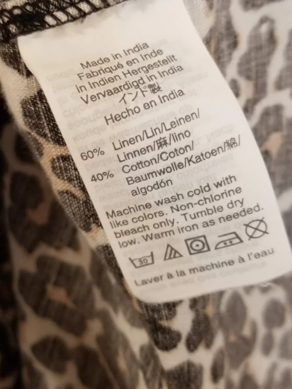 J. Crew 10 Tall – Linen Blend Leopard Print Button Down – Slim Fit